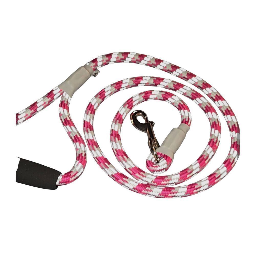 Petco Youly Braided Rope 4' Four Foot Leash For Big Dogs Pink Megenta & Gray